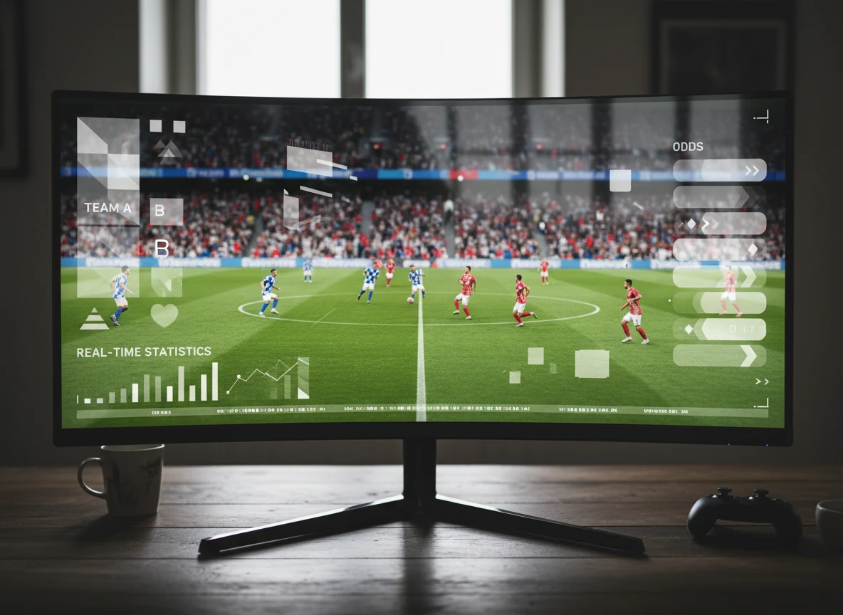 Live-Wetten-Oberfläche auf einem Desktop-Monitor mit Bundesliga-Statistiken